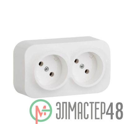 Розетка 2-м ОП Quteo 16А IP20 250В 2х2P без заземл. без защ. шторок бел. Leg 782231