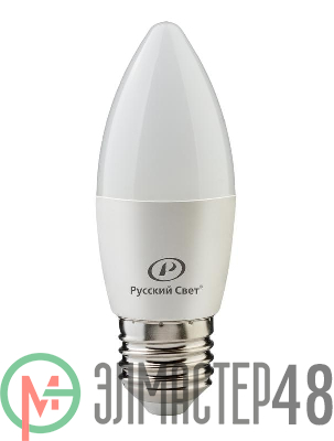 Лампа светодиодная RS LED C37 E27 8W 220-240V 2700К 8Вт свеча 800лм Ra 90 Русский Свет 15010545062