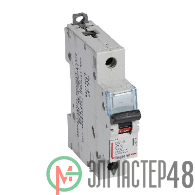 Выключатель автоматический модульный 1п C 3А 6кА DX3-E 6000 1мод. 230/400В Leg 407258