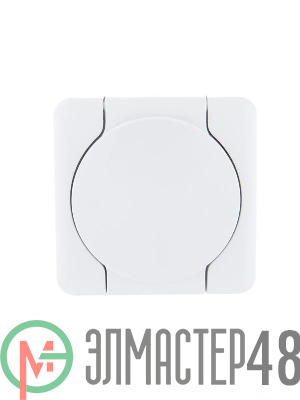 Розетка 1-м ОП с крышкой VIOLA с заземл. бел. LEZARD 751-0200-123