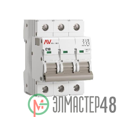 Выключатель автоматический модульный 3п C 10А 6кА AV-6 AVERES EKF mcb6-3-10C-av