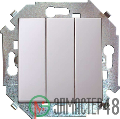 Механизм выключателя 3-кл. СП Simon15 16А IP20 бел. Simon 1591391-030