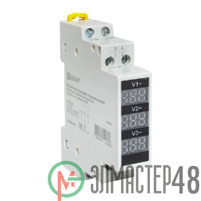 Индикатор напряжения модульный трехфазный цифровой EKF VDI-G33