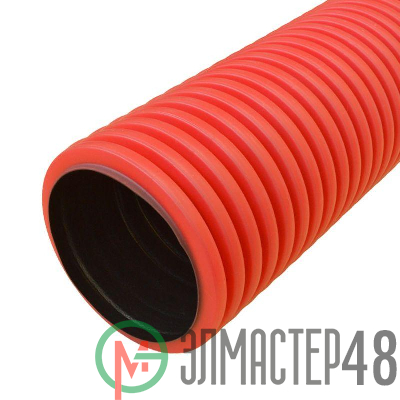 Труба гофрированная двустенная ПНД жесткая d110мм SN26 1250 красн. (дл.6м) (уп.36м) Промрукав PR15.01043