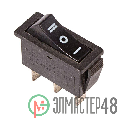 Выключатель клавишн. 250В 10А (3с) "ON-OFF-ON" черн. с нейтралью (RWB-411; SC-791) Rexant 36-2220