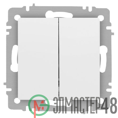 Выключатель Accent 6-104-01М двойн. 10А-250В IP20 СУ AL/CU бел. матов. Intro Б0063456