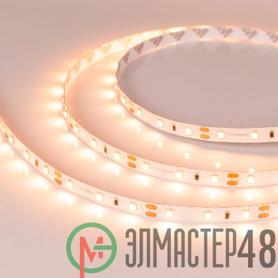 Лента светодиодная RT-A60-8mm 12V Warm 2400К 4.8Вт/м IP20 2835 (уп.5м) Arlight 018088(2)