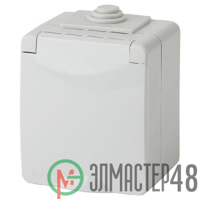 Розетка ОП 2P+E 11-2602-03 16А-250В с защ. шторками IP65 сер. ЭРА Б0035990
