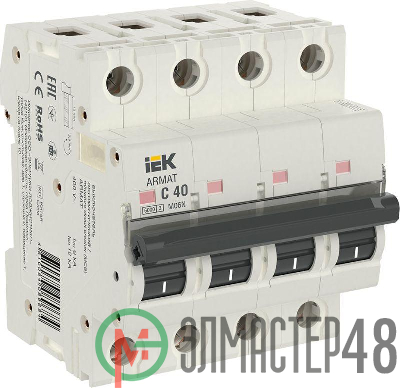 Выключатель автоматический модульный 4п C 40А M06N ARMAT IEK AR-M06N-4-C040