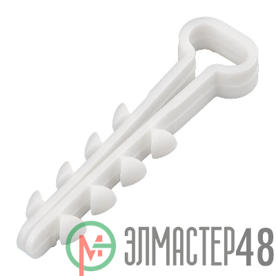 Дюбель-хомут нейлоновый прямоугольный 5-8мм бел. (уп.100шт) Rexant 07-4608