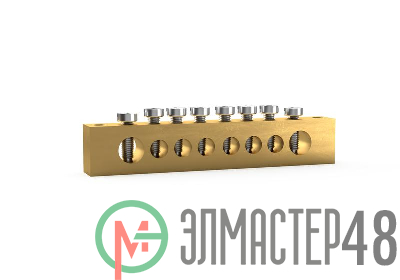 Шина PEN "земля-ноль" 8х12мм 8 отвер. латунь TOKOV ELECTRIC TKE-BSB-812-8-N/PEN