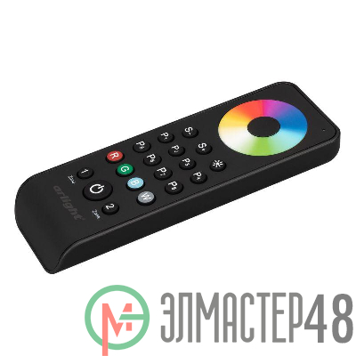 Пульт SMART-R43-RGBW Black (2 зоны 2.4G) IP20 пластик Arlight 031938