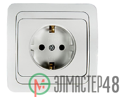 Розетка 1-м CLASSICO с заземл. 2028 бел. ASD / IN HOME 4680005959907