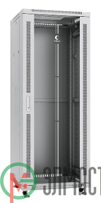 Шкаф монтажный телекоммуникационный напольный SH-05C-32U60/80 19дюйм для распред. и серверн. оборудования 32U 600х800х1610мм передн. стеклян. и задн. сплошн. метал. двери ручка с замком сер. (RAL 7035) Cabeus 7051c