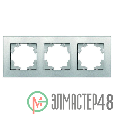 Рамка 3-м Афина универс. серебр. Universal A0045-S