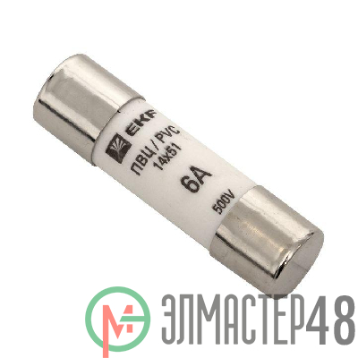Вставка плавкая цилиндрическая ПВЦ 14х51 6А EKF pvc-14x51-6