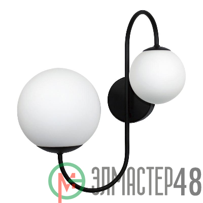Светильник "Тефия" 521 (Плафон 8728; 8730) НББ 01-2х40-101 (ИМ) настенный черн. Элетех 1005405127