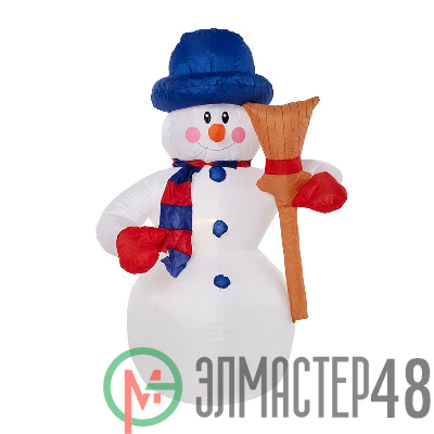 Фигура "Снеговик с метлой" 3D надувная 180см внутр. подсв. 15Вт 12В IP44 (с блоком питания и компрес.) NEON-NIGHT 511-122