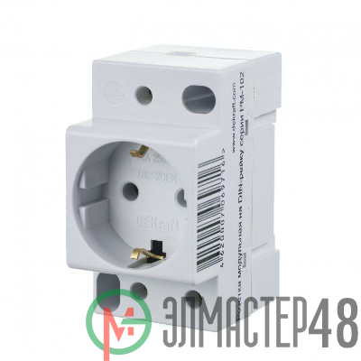 Розетка 16А 220В 2P+PEN на DIN-рейку PM-102 SchE 18012DEK