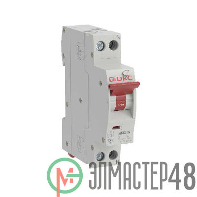 Выключатель компактный автоматический дифференциального тока YON max MDR 1P+N 300мА 6A C 6кА тип А YON MDR32N-1N4C6-A