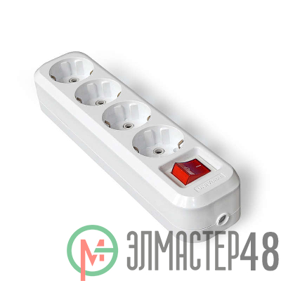 Колодка удлинителя 4-м с выкл. АВС-пл. с заземл. UNIVersal S304