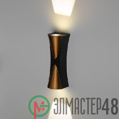 Светильник светодиодный WL43 BK+GD 6Вт 3500К для интерьера/фасадов IP54 черн./зол. Эра Б0054422