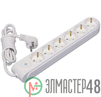 Удлинитель 6х2м с заземл. 16А защ. шторки Makel N6310033