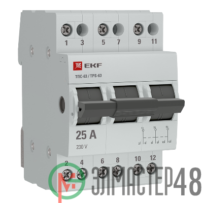 Переключатель трехпозиционный ТПС-63 3P 25А PROxima EKF TPS325