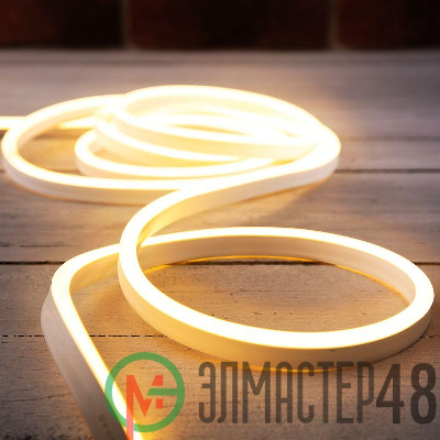 Шнур светодиодный гибкий неон Neon-Night SMD 8х16мм IP65 односторон. тепл. бел. 120 LED/м набор 10м (с компл.подключ.) Neon-Night 131-004