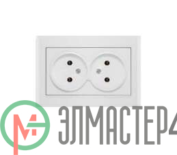 Розетка 2-м СП Бриллиант 16А IP20 без заземл. бел. Universal 7947519