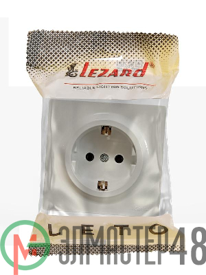 Розетка 1-мест. с заземл. LETO ПБТ крем LEZARD 752-0300-122B