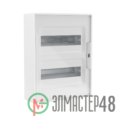 Щиток настенный 24мод. FRAME с прозр. дверцей с 4 шинами PEN (2шт на 8 отверст. и 2шт на 6 отверст.) бел. DKC F24W1WT
