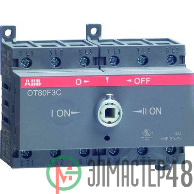 Рубильник реверсивный OT80 F3C 80А (75А AC23) ABB 1SCA105402R1001