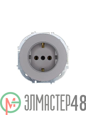 Розетка 1-м OSEN IP20 16А с заземл. ПБТ механизм сер. матов. LEZARD 743-7488-122B