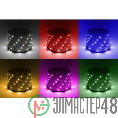 Лента светодиодная LS5050 -14.4-60-12-RGB+W(6500)-IP20-1 year-5m RGB+холод. бел. (уп.5м) Эра Б0059911