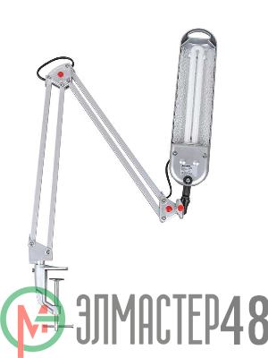 Светильник KD-008С настол. струбцина 230В 11Вт КЛЛ 2G7 серебр. Camelion 6166