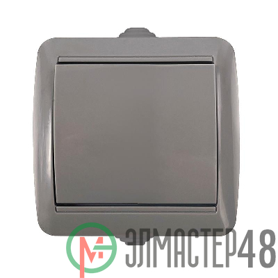 Выключатель 1-кл. ОП Клио 10А IP44 сер. UNIVersal К2221-Gr