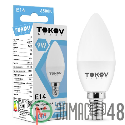 Лампа светодиодная 9Вт С37 6500К Е14 176-264В TOKOV LIGHT TKL-C37-E14-9-6.5K