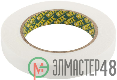 Лента клеящая 2-х сторонняя монтажная на вспененной основе 19ммх5м бел. FIT 11785