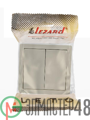 Выключатель 2-клав. LETO крем LEZARD 752-0300-101