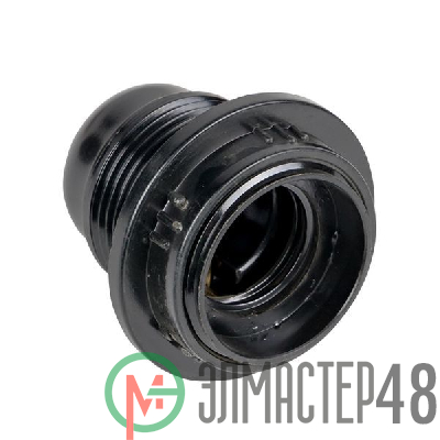 Патрон карболитовый с кольцом E27 черн. EKF LHC-E27-r-s