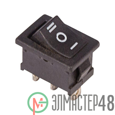 Выключатель клавишный 250В 6А (3с) ON-OFF-ON черн. с нейтралью Mini (RWB-205 SC-768) Rexant 36-2145