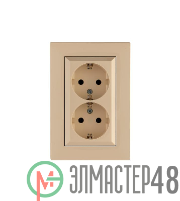 Розетка 2-я Karea RIZZ с заземл. крем Makel 88010082