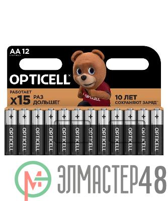 Элемент питания алкалиновый AA/LR6 (блист. 12шт) Basic Opticell 5051010