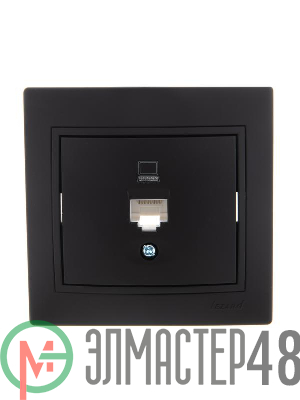 Розетка компьютерная 1-м СП Мира RJ45 черн.бархат LEZARD 701-4242-139