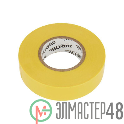 Изолента ПВХ профессиональная 0.18х19мм 20м желт. (уп.10шт) Kranz KR-09-2802