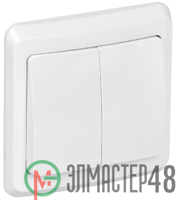 Выключатель 2-кл. СП Вега 10А IP20 ВС10-2-0-ВБ бел. ИЭК EVV20-K01-10-DM