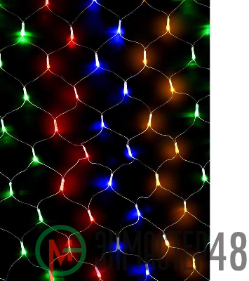 Гирлянда-сетка NTLD144-M-E 1.5х1м 144 светодиода с доп. подключ. до 3 модулей IP20 разноцв. SHLights 4610003328672A