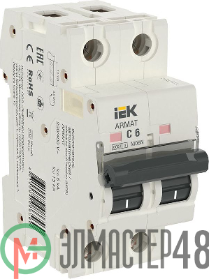 Выключатель автоматический 2п C 6А M06N ARMAT IEK AR-M06N-2-C006