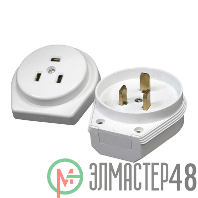 Разъем РШ-ВШ 32А 250В 2Р+РЕ скрыт. уст. бел. UNIVersal 1236